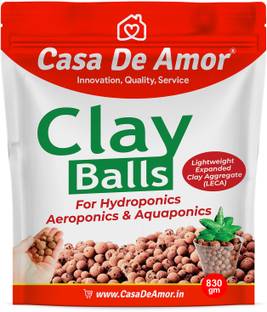 Casa De Amor 3 LTR Clay Balls, Hydrotons, Lightweight Expanded Clay Aggregate (LECA) for Hydroponics, Aeroponics & Aquaponics Soil, Potting Mixture