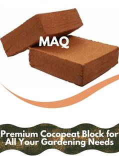 MAQ 10Kg of Cocopeat Block (Coirpith or Coco fibre or Coco Peat) For Home Gardening Manure, Soil