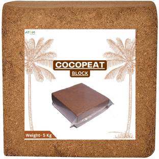 ATOM Agrotech COCOPEAT 5KG BLOCK (Coirpith or Coco fibre or CocoPeat) for Terrace Gardening Manure