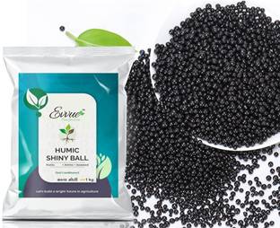 Evvue Humic Acid Granules 1 Kg Organic Shiny Ball Kala Moti For Plant Growth Fertilizer, Manure, Potting Mixture, Soil