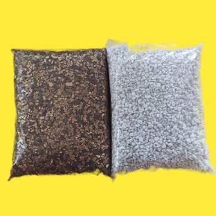 Plantsab Horticultural Perlite 100gm Natural Vermiculite 100gm Potting Mixture, Manure