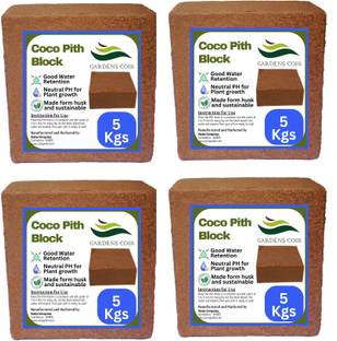 GARDENSCOIR Cocopeat Block for Home Garden Plants 20 Kg Soil