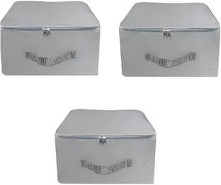 Rangreza Wardrobe Organizer Underbed Storage Saver Bag 3pc Poly-canvas Laundry Bag