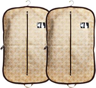 HOMESTIC by Kuber Industries Blazer Cover Metalic 2 Pieces Foldable Non Woven Men's Coat Blazer Cover (Golden Brown) 100000000016518_HT