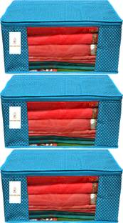 PremStore 3 Layered Cotton Quilted Large Saree Cover Storage Bag Wardrobe Organizer Cotton Laundry Bag