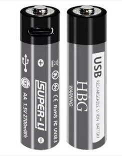 HumBiG ™USB Rechargeable Battery AA 1800mah For Remote Control, Mouse, Small Fan, Toy Lithium Solar Battery