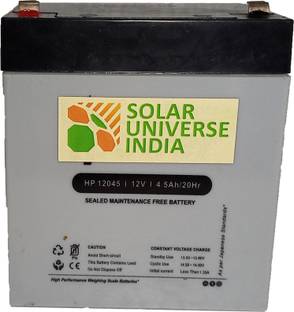 SOLAR UNIVERSE INDIA Sealed Maintenance Free 4.5ah SMF Battery for Bike, Solar, UPS, EV&Other AGM Solar Battery