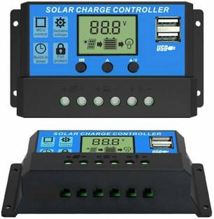 HASTHIP 10A 12V 24V ABS Solar Panel Charger Controller Battery(Blue) PWM Solar Charge Controller