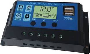 HASTHIP 10A 12V/24V ABS Panel Charger Battery Regulator Dual USB LCD Display Pack of 1 PWM Solar Charge Controller