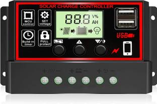 SSUCA 30A Intelligent Battery Regulator for Solar Panel, USB Port, LCD Display 12V/24V PWM Solar Charge Controller
