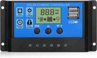 SSUCA 50A Intelligent Battery Regulator for Solar Panel, USB Port, LCD Display 12V/24V PWM Solar Charge Controller
