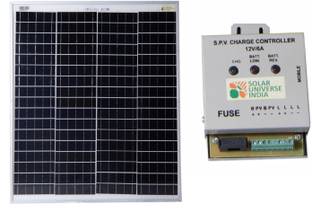 Solar Universe Combo Set of 75W Solar Panel (Poly) & 12V-6amps Charge Controller Solar Panel