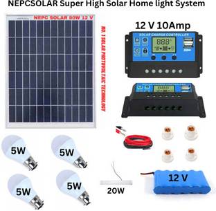 NEPCSOLAR Super High Quality Solar Home Light Pack with12VSolar Charge Controller and More Solar Panel