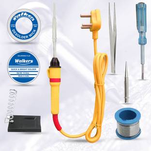 Walkers Beginners 8in1 Mobile Soldering Iron Equipment Tool Machine Combo Kit Set with Flux Paste and Wire 25 W Simple