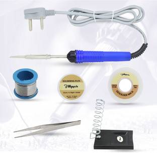 Hillgrove 6in1 Basic Soldering Iron Kit with 5 Meter Wire, Flux, Stand, Wick, Tweezer 25 W Simple