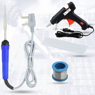 Hillgrove 4in1 Beginners Soldering Iron Kit with Glue Gun and 5 Meter Solder Wire 25 W Simple