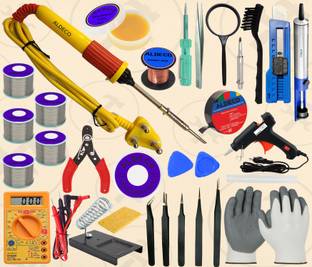 Aldeco Pack of 33 Soldering Iron Kit with Tools Desoldering Pump & More Tools 25 W Simple