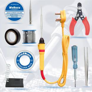 Walkers Beginners 10in1 Mobile Soldering Iron Equipment Tool Machine Combo Kit Set with Flux Paste and Wire 25 W Simple