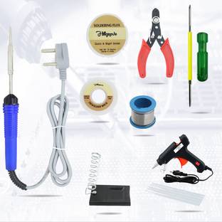 Hillgrove Basic Bundle Electric 25W Mobile Soldering Iron Machine Tool Kit Combo Set of 9 25 W Simple