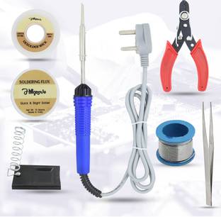 Hillgrove Electronic 7in1 Mobile Soldering Iron Equipment Tool Machine Combo Kit Set with Flux Paste and Wire 25 W Simple