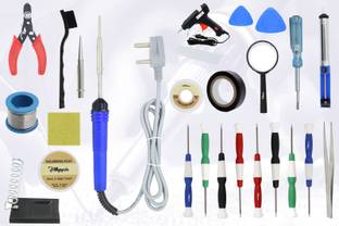 Hillgrove Electronic 26in1 Mobile Repairng Soldering and Desoldering Equipment Tool Machine Glue Gun Combo Kit Set with Flux Paste and Wire 25 W Simple