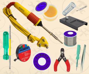 Aldeco 11in1 Soldering Iron Combo with 2in1 Screw Driver and Helping Items 25 W Simple