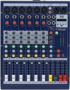 Studiomaster Air 6U (6 Channel Mixer) With USB Option, Bluetooth And Remote, black, Medium