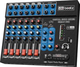 Da.Beatz. Professional 6-Channel mixer EMM-6 Digital Sound Mixer & Audio Interface USB,BT 220 W AV Control Receiver