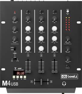 Da.Beatz. M4 3-Channel USB DJ Mixer | Rack Mount Scratch Mixer with 3-Band EQ & Mic Input Digital Soun...