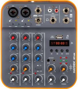 KH HY-A4 | 4-Channel Pro Audio Mixer – With Bluetooth, USB MP3, 48V Phantom, Live Powered Sound Mixer