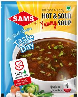 sams Hot & Sour Soup 51g Instant Soup, Ready in 5 minutes, 4 Servings in Each Packet