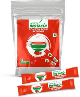 ATLANTIS Instacup Tomato Soup Sachets, Ready to Use, Hot and Spicy, 18 Sachets of 20g