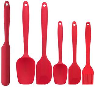 BHAVI CREATION Silicone Spatula Sets of 6 Pcs Made of 100% Food Grade Silicone One Piece Design Seamless Heat-Resistant Spatula Perfect for Spatula Cooking, Baking and Mixing (Red) Color Red Type Rubber Blade Material Silicone Handle Material Silicon Additional Features Heat Resistance 450 degree C Dishwasher Safe Yes Other Features Spatula Spatula Spatula One Piece Seamless Spatula One-piece construction of silicone spatula set, flexible top and stiff long handle for easy to operate when cooking, round edge effectively scrape the stuff of the corner, no worry the top break off and food trapped, you can be comfortably held in the hand. Non-Stick Spatula