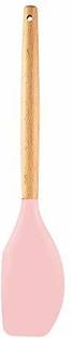 Top Trick Pack Of 1-Silicone Wooden Spatula for Cooking Wooden Handle Non Stick Rubber Spatula