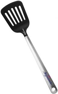 Signamio Steel Handle Nylon Spatula Turner for Nonstick 30.4 * 5. 71 cm Inner Pot Stir Cookware Premium Slotted Spatula Ultra Flexible Slotted Spatula