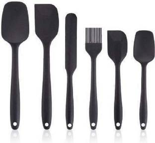 ZILLTOYIN Silicone Spatula Sets of 6 Pcs Made of 100% Food Grade Silicone One Piece Design Seamless Heat-Resistant Spatula Perfect for Spatula Cooking, Baking and Mixing Silicone Spatula Sets of 6 Pcs Made of 100% Food Grade Silicone One Piece Design Seamless Heat-Resistant Spatula Perfect for Spatula Cooking, Baking and Mixing Black Kitchen Tool Set (Black) Non-Stick Spatula