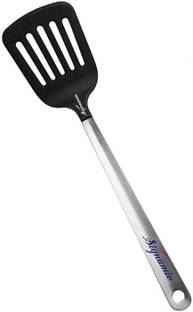 Signamio Steel Handle Nylon Spatula Turner for Nonstick 30.4 * 5. 71 cm Inner Pot Stir Cookware Premium Slotted Spatula Ultra Flexible Slotted Spatula