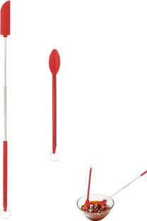 HomeFast Mini Telescopic Spatula Retractable Silicone Scraper Spoon, Long Handle Rubber Spatula