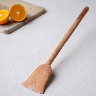 The Indus Valley Neem Wood Large Handmade Flip/Ladle for Cooking Dosa/Roti/Chapati - 37cm Wooden Spatula