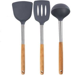 AshandRoh Silicone Spatula, Cooking Utensil Set Kitchen Gadget with Wooden Handle Cookware Non-Stick Spatula