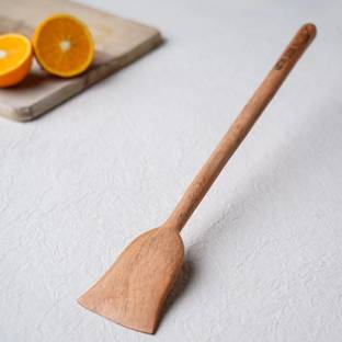 The Indus Valley Neem Wood Large Handmade Flip/Ladle for Cooking Dosa/Roti/Chapati - 37cm Wooden Spatula