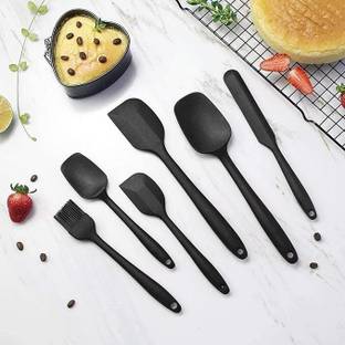 Lozenge Premium 6-Piece Silicone Spatula Set – Black Heat-Resistant Non-Stick Spatula