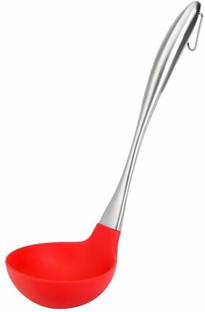 Baskety Kitchen Heat Resitance Non Stick Stainless Steel Laddle Red Non-Stick Spatula