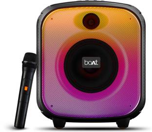 boAt PartyPal 63 Pro w/ Wireless Mic for Karaoke,8HRS Playback,RGB LEDs & TWS Feature 30 W Bluetooth Party Speaker