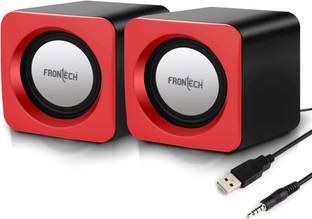 Frontech SPK-0002RED Premium USB Powered Speakers with 1.5W x 2 Output, AUX Input 3 W Laptop/Desktop Speaker