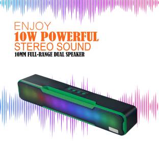 Add to Compare ZSIV 8Hrs Playtime, Pro Sound, Dynamic Light Show, IPX4 Portable Soundbar 10 W Bluetooth Laptop/Deskto... Power Output(RMS): 10 W Power Source: This speaker has a soundbar design. It is portable as well. Also, it features an LED display. You can take of its comp act shape and easily place it on the table near your bed or at any convenient spot. Battery life: 8 hr | Charging time: 1 hr Bluetooth Version: 5.0 Wireless range: 10 m Wireless music streaming via Bluetooth Memory Card Slot Replacement ₹999 ₹2,499 60% off