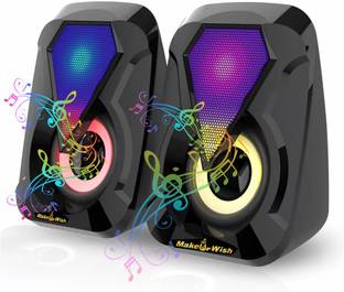 Make Ur Wish Multimedia Sound Bass Speakers with Colourful LED Modes System for PC Laptop 3 W Laptop/Desktop Speaker