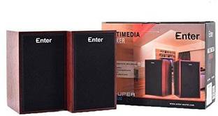 Enter E- Wooden 2.0 USB Computer Speaker 8 W Laptop/Desktop Speaker