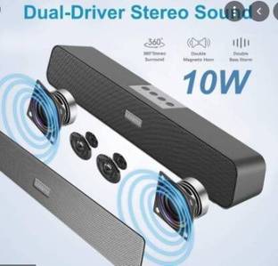 ZSIV Dj Bass Bar Studio Bluetooth Soundbar Moviebar Party Light With High Powerful Sound Quality With Powerful Bass D Card,Aux,Pendrive, ,Calling Supported Speaker Music has the power to invoke feel-good types of feelings in a person. You can experience these feelings by listening to songs from different regions and countries on this speaker. It is compact and lightweight. You can even wirelessly connect a compatible device to it via Bluetooth, and sink in the tunes of your favourite artists. You can also connect devices via the USB port and AUX port. To top it off, it also comes with an LED display. 10 W Bluetooth Laptop/Desktop Speaker