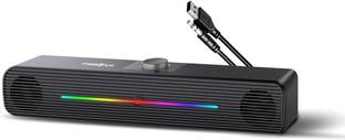 Frontech 1.0 USB with AUX | LED Lights| Volume Control | PC, Mobile SPK-0009 10 W Laptop/Desktop Speaker